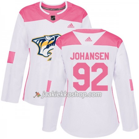 Nainen NHL Nashville Predators Pelipaita Ryan Johansen 92 Adidas 2017-2018 Valkoinen Vaaleanpunainen Fashion Authentic